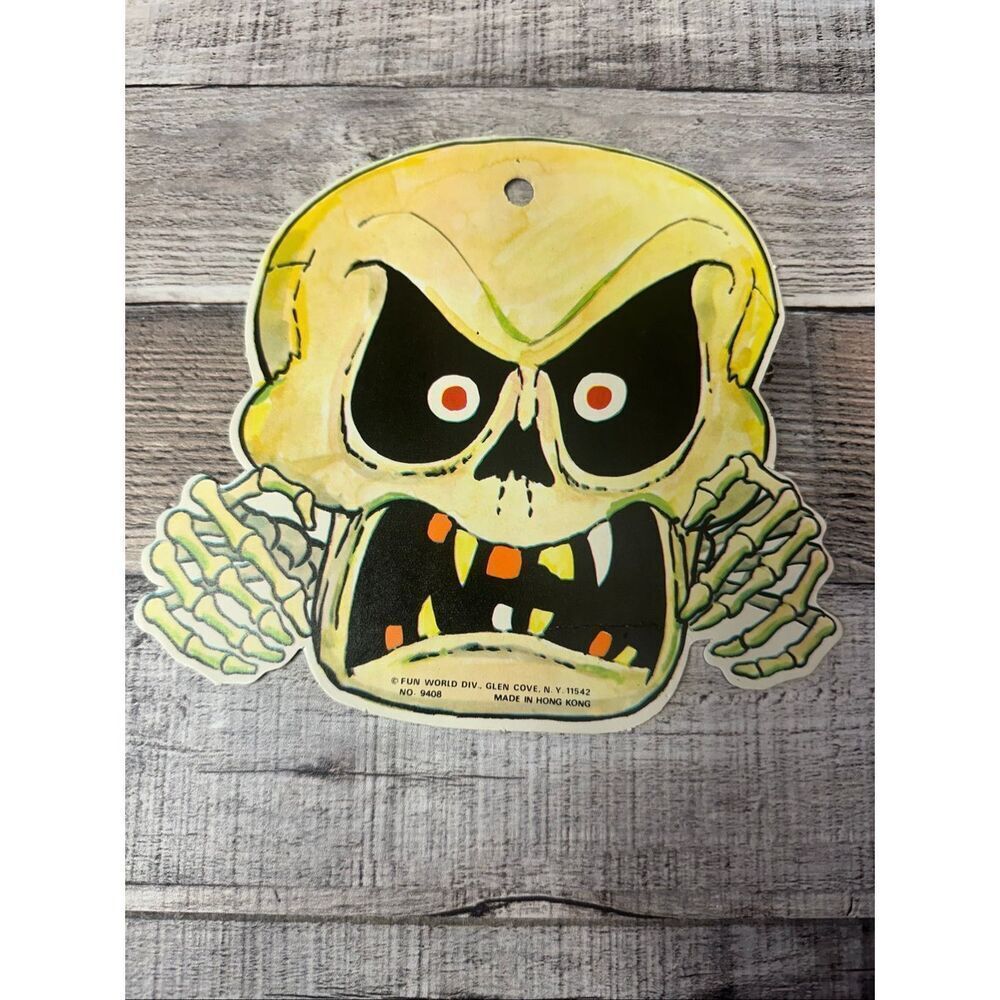 VTG Fun World Halloween Die Cut Decor Lot No 9408 Pumpkin Cat Witch 70s 80s - Picture 7 of 10